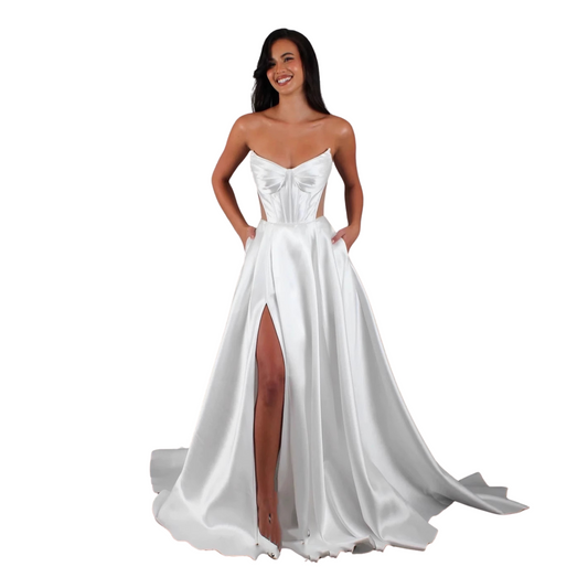 Satin Slit Dress